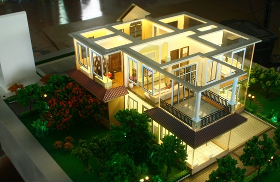 Porcellana Accensione del creatore di modello architettonico, bello modello della miniatura della costruzione della Camera fornitore