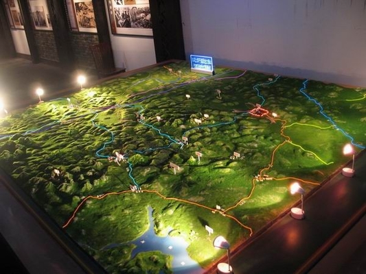 Porcellana Modelli architettonici della disposizione 3D del paesaggio della città che accendono la miniatura della costruzione fornitore