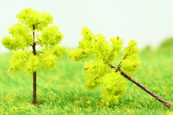 Porcellana Ferrovia paesaggi in miniatura modello alberi giallo verde Avenue piantare filo dell'albero 3 cm fornitore