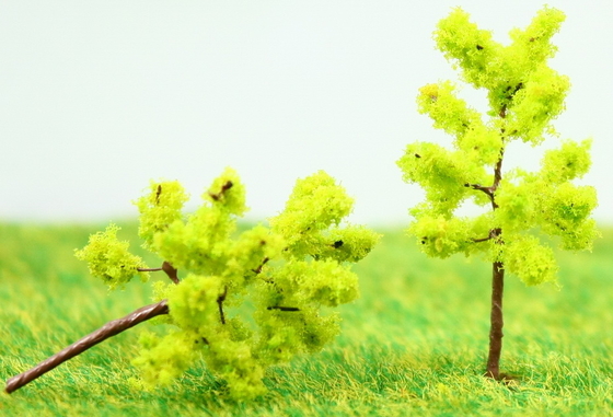 Porcellana Ferrovia paesaggi in miniatura modello alberi giallo verde Avenue piantare filo dell'albero 3,5 cm fornitore