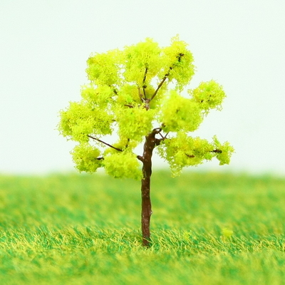 Porcellana Plastica in miniatura modello alberi giallo verde Avenue piantare filo dell'albero 3,5 cm fornitore