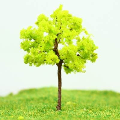Porcellana Miniatura filo giallo verde Avenue alberi albero modello 6 cm per Train Layout fornitore