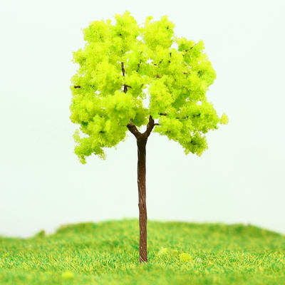 Porcellana OEM in miniatura modello alberi giallo verde via filo dell'albero 7 cm fornitore