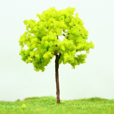 Porcellana Ferrovia alberi modello di Layout in miniatura giallo verde via filo dell'albero 7 cm fornitore