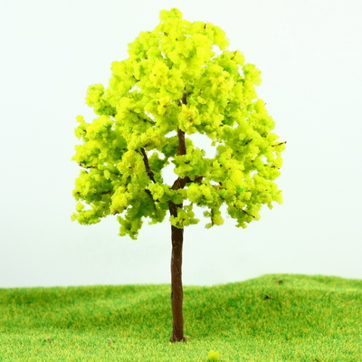 Porcellana OEM HO Train Layout alberi modello in miniatura filo giallo verde Avenue albero 14 cm fornitore