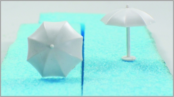 Porcellana MT150 1:150 Custom scala Model Train Layout miniaturizzati PARASOL in plastica fornitore