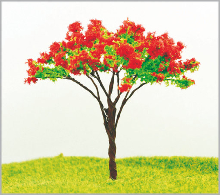 Porcellana alberi di modello miniatura del metallo rosso del modello del parco a tema di 9cm fornitore