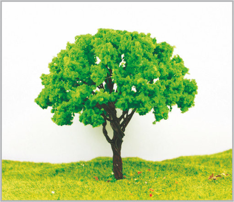 Porcellana alberi di modello miniatura verdi di Yello del metallo su ordinazione della disposizione del parco a tema di 11cm fornitore