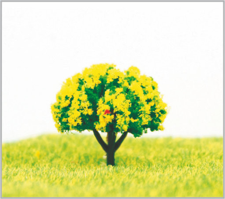 Porcellana alberi di modello miniatura giallo-cupo fatti a mano di 3.5cm con plastica fornitore
