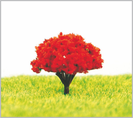 Porcellana alberi di modello miniatura di plastica architettonici su ordinazione rossi di 3.5cm in fatto a mano fornitore