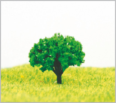 Porcellana alberi di modello miniatura verdi su ordinazione fatti a mano di 3.5cm per la disposizione del treno fornitore
