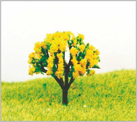 Porcellana alberi di modello miniatura giallo-cupo di plastica architettonici di 4.5cm in fatto a mano fornitore