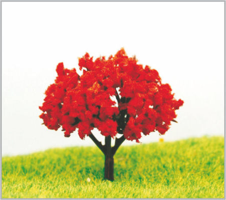 Porcellana alberi di modello miniatura di plastica architettonici di 4.5cm in fatto a mano con rosso fornitore