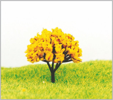 Porcellana Alberi di modello miniatura giallo-cupo di abitudine 4.5cm in fatto a mano fornitore