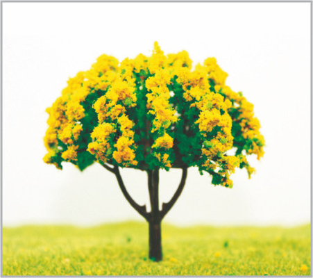 Porcellana Alberi di modello miniatura 8cm giallo-cupo fatti a mano con plastica fornitore