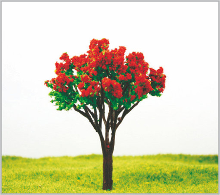 Porcellana alberi di modello miniatura di plastica architettonici rossi fatti a mano di 12cm fornitore