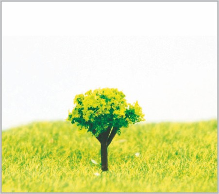 Porcellana alberi di modello miniatura architettonici verdi giallo-chiaro fatti a mano di 1.8cm fornitore