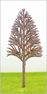 Porcellana B15050 OEM in miniatura modello alberi piramide di plastica verde giallo tronco 15 cm fornitore