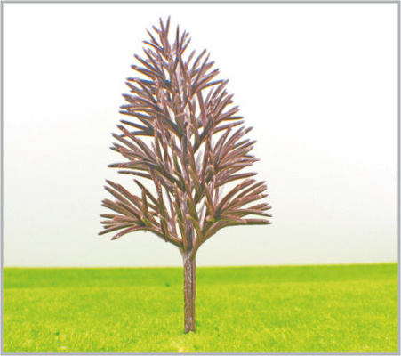 Porcellana B13045 OEM in miniatura modello alberi piramide di plastica verde giallo tronco 13 cm fornitore