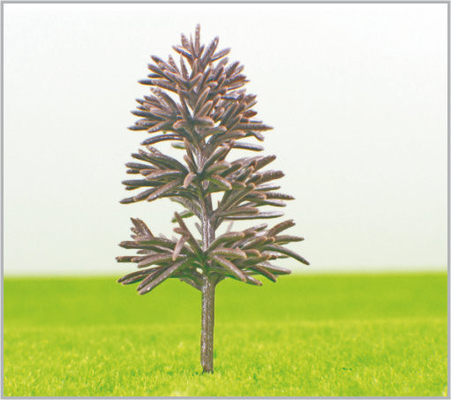 Porcellana B8532 OEM in miniatura modello alberi piramide di plastica verde giallo tronco 8,5 cm fornitore