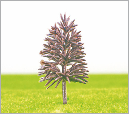 Porcellana B7828 OEM in miniatura modello alberi piramide di plastica verde giallo tronco 7,8 cm fornitore