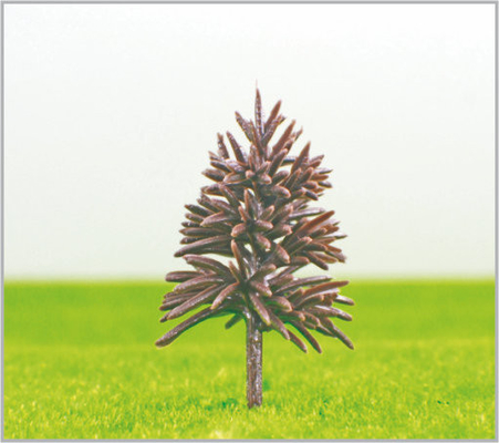 Porcellana B6823 OEM in miniatura modello alberi piramide di plastica verde giallo tronco 6.8 cm fornitore