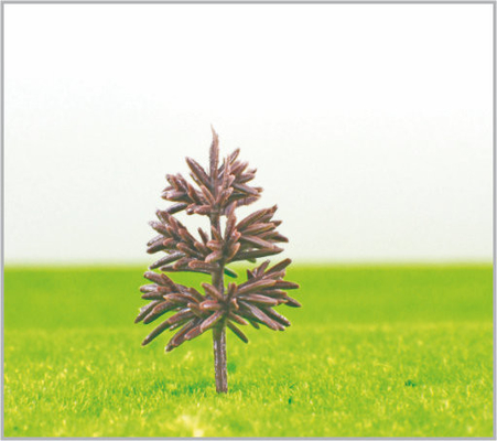 Porcellana B5818 OEM in miniatura modello alberi piramide di plastica verde giallo tronco 5.8 cm fornitore