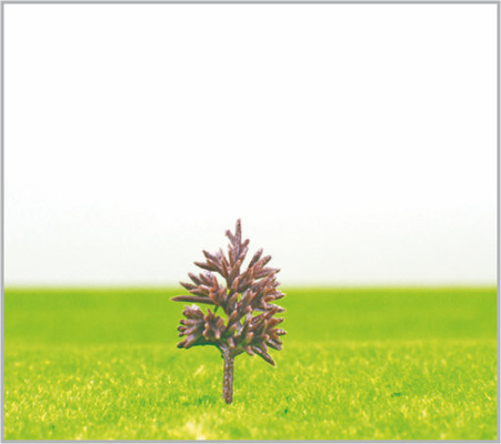 Porcellana B3812 OEM in miniatura modello alberi piramide di plastica verde giallo tronco 3,8 cm fornitore