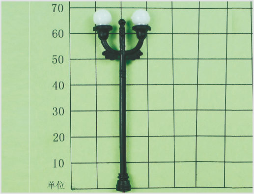 Porcellana T9 Custom due teste Street plastico lampione per Railroad layout 7 cm fornitore