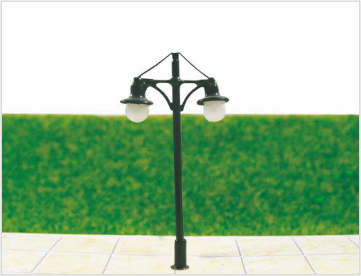 Porcellana T44 Custom 6V Street due teste in plastica modello lampada Post per Railroad layout 6,5 cm fornitore