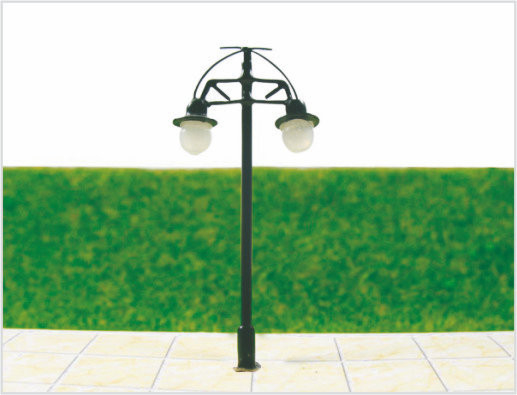 Porcellana T45 6V due teste Street scala in plastica modello lampione per Train Layout 6 cm fornitore