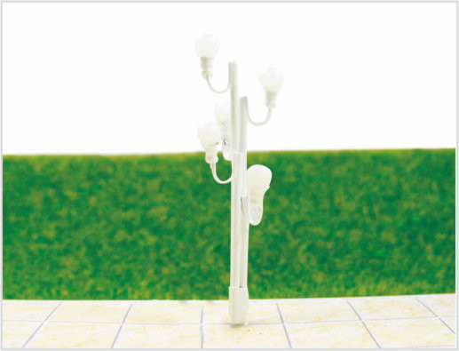 Porcellana T78 6V Street due teste in plastica modello lampione per Layout Train Track 7 cm fornitore