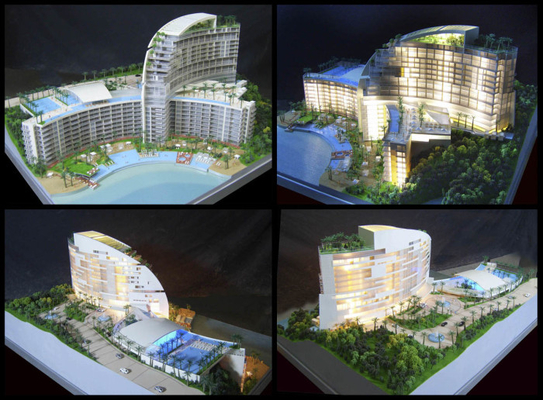 Creatore di modello architettonico miniatura delle ville della spiaggia, fabbricazione del modello di pianificazione di turismo fornitore