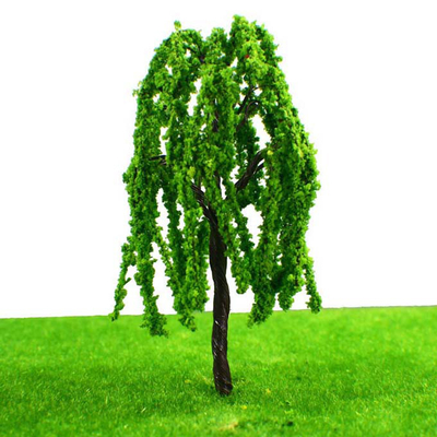 1:75 di modello miniatura degli alberi 9cm del salice verde - 100 per la disposizione di scena del lago park del giardino fornitore