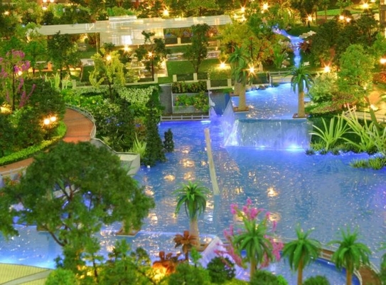 Paesaggio di modello miniatura del modello di scala per la disposizione del complesso di paesaggio del giardino fornitore